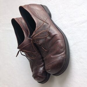 Cydwoq Liberal Dark Brown Lace Up Leather Unique Oxford Shoe Women's Sz 8.5